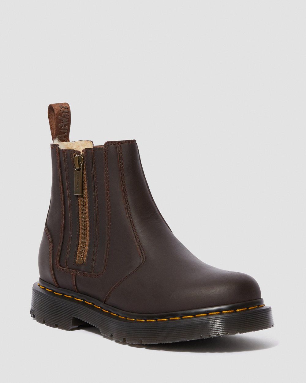 Dr Martens 2976 Dm'S Wintergrip Zip Zimné Topánky Damske ( Tmavo Hnede ) SK 485-HTNXVU